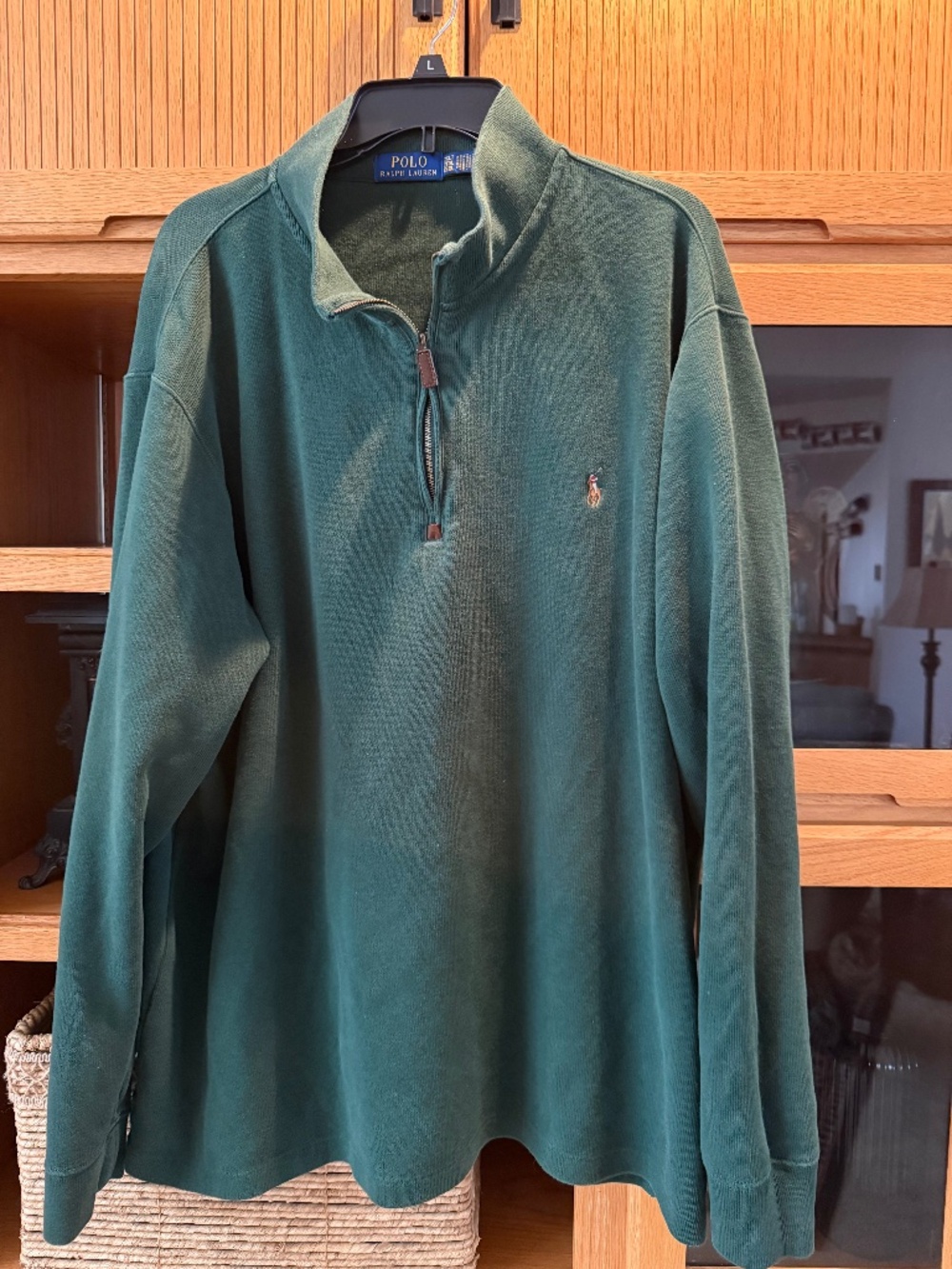Like New 2XLT Polo Ralph Lauren Quarter Zip Cotton Green Sweater